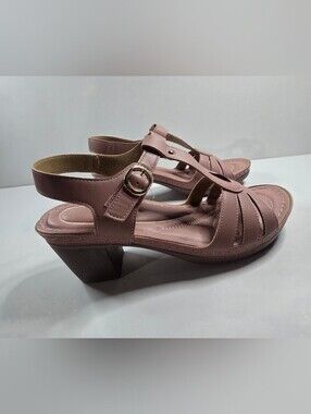 SIKETU Dusty Rose Pink Comfort Low Heel Sandals Size 10